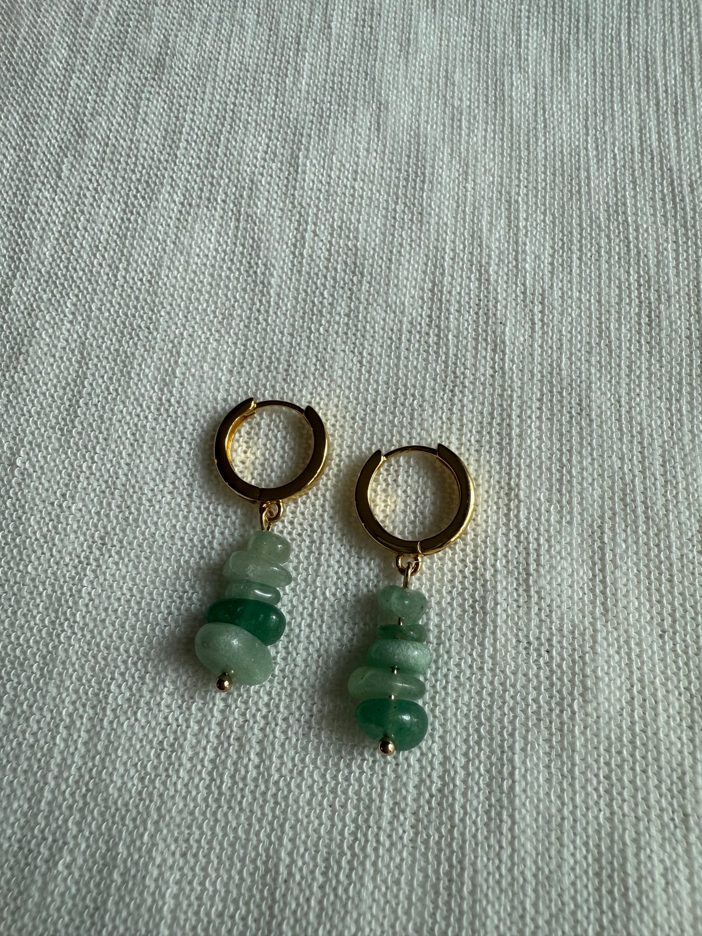 Green Gemstone Huggies