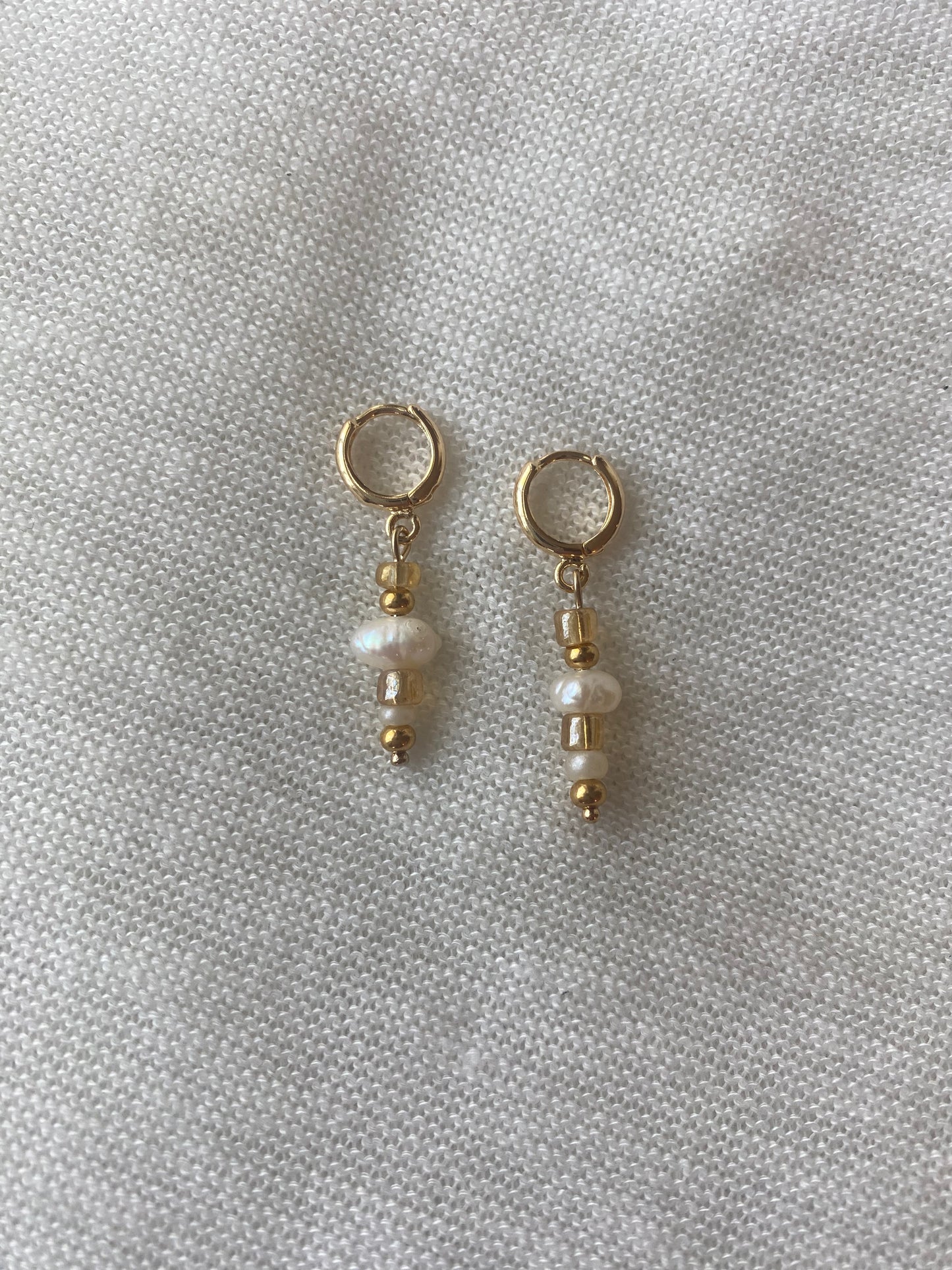 Pearl Charm Huggies