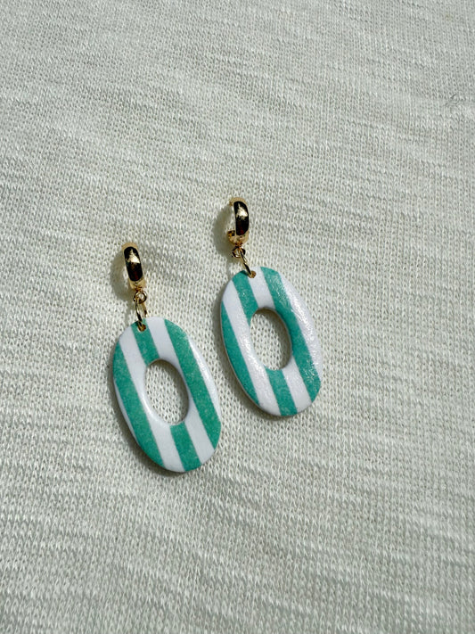 Turquoise Oval Stripes