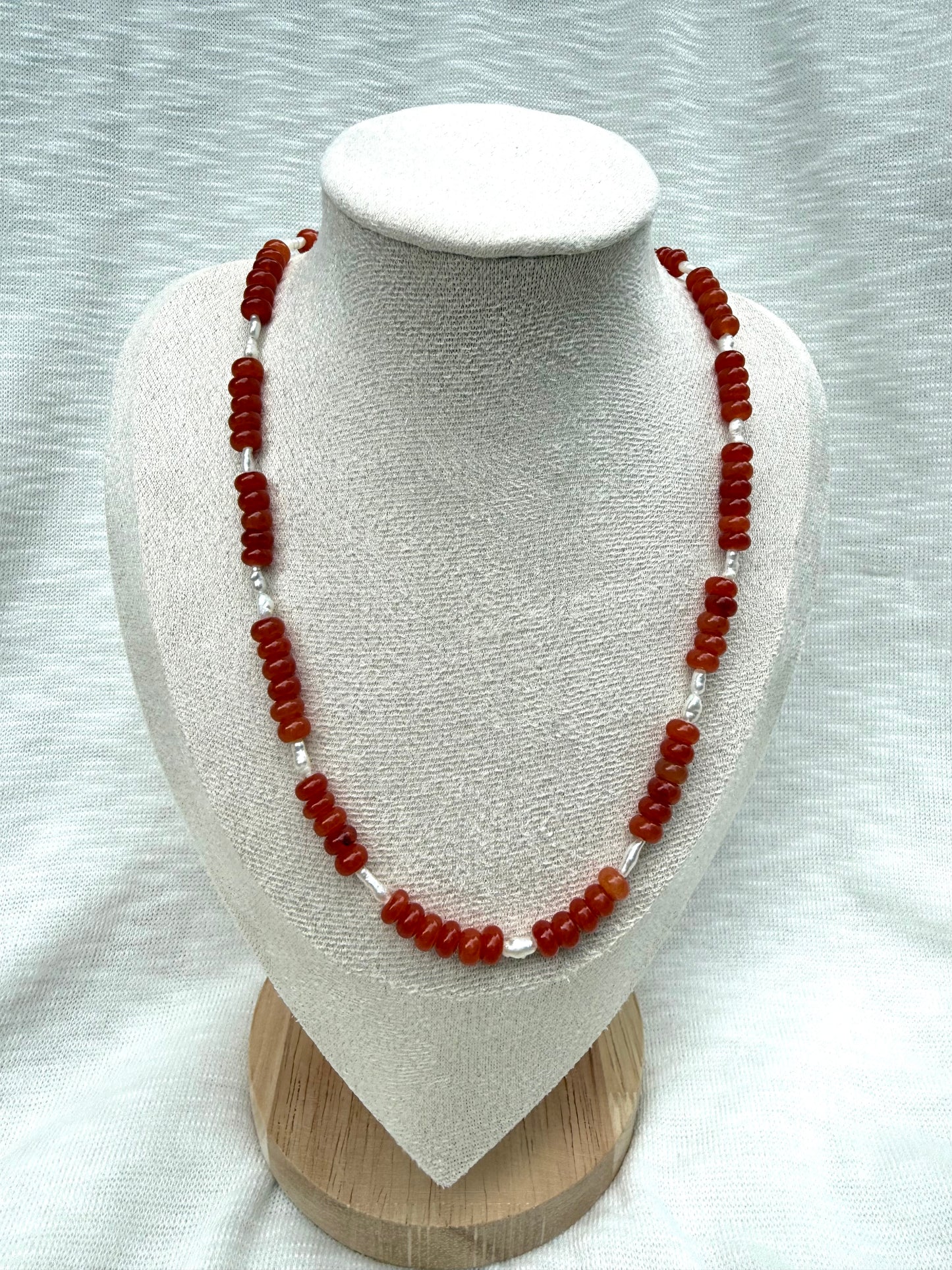 Red Pearl Beaded Necklace