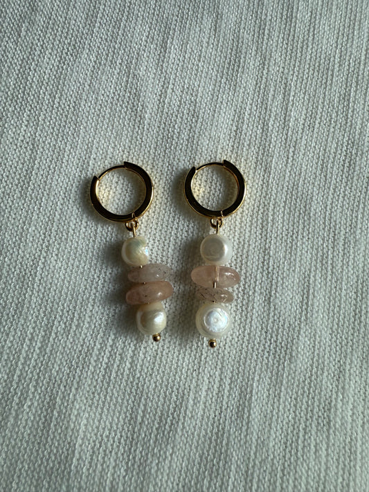 Pink Gem and Pearl Huggies