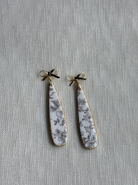 Vintage Floral Long Dangle