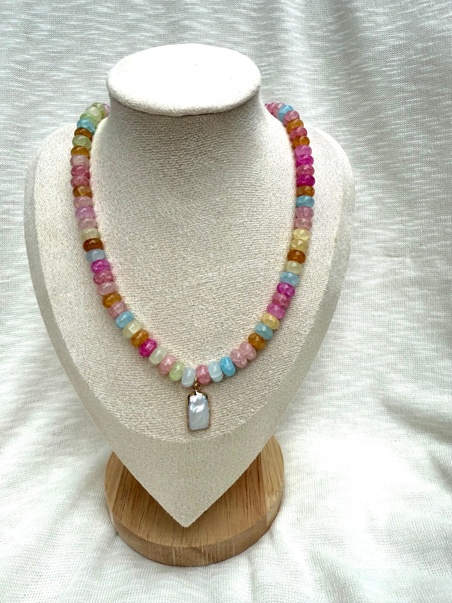Beaded Candy Necklace with Pearl