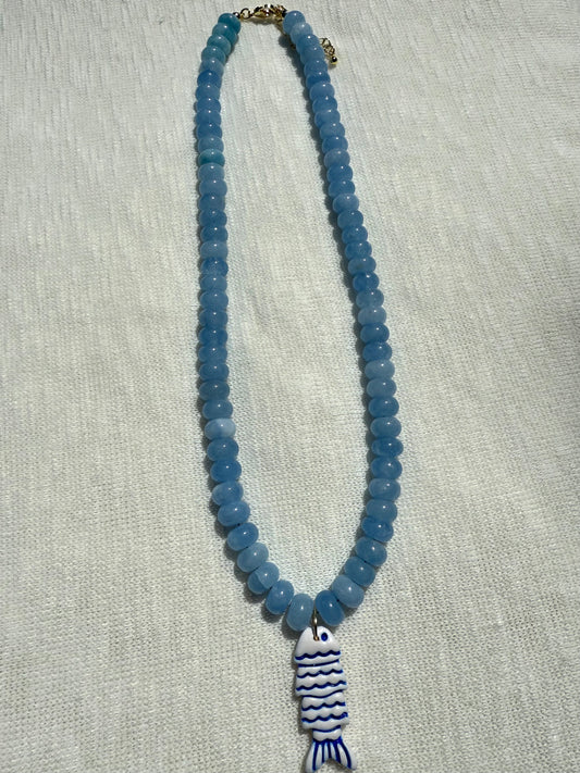 Blue Fish Necklace