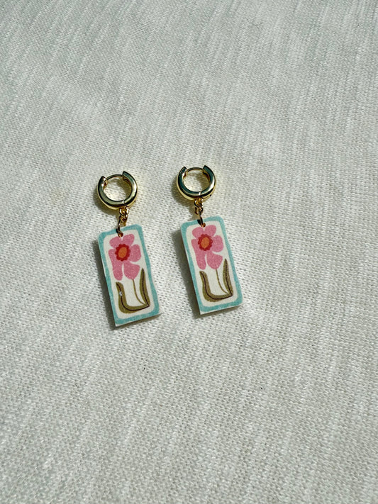 Pink and Blue Abstract Floral