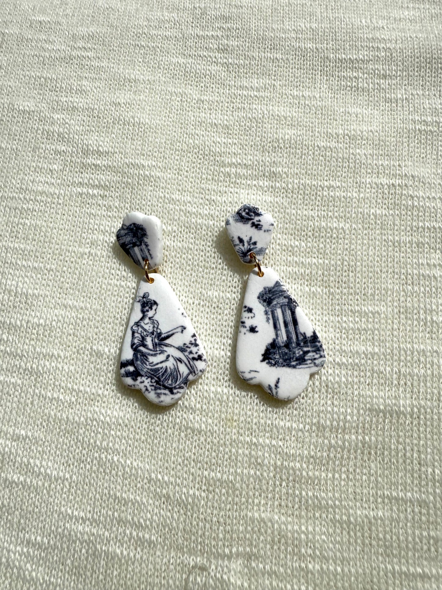 Blue Toile Earrings