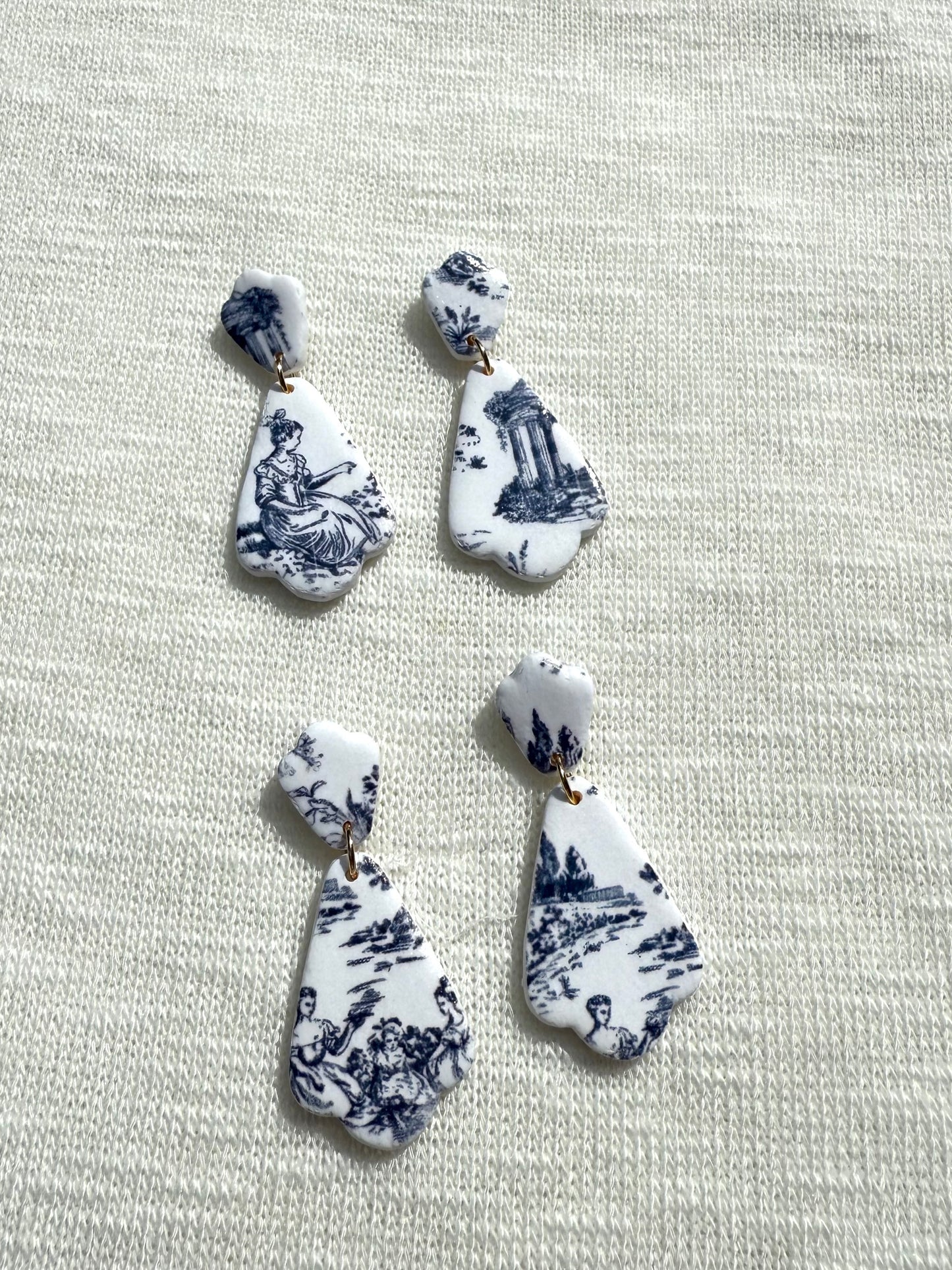 Blue Toile Earrings