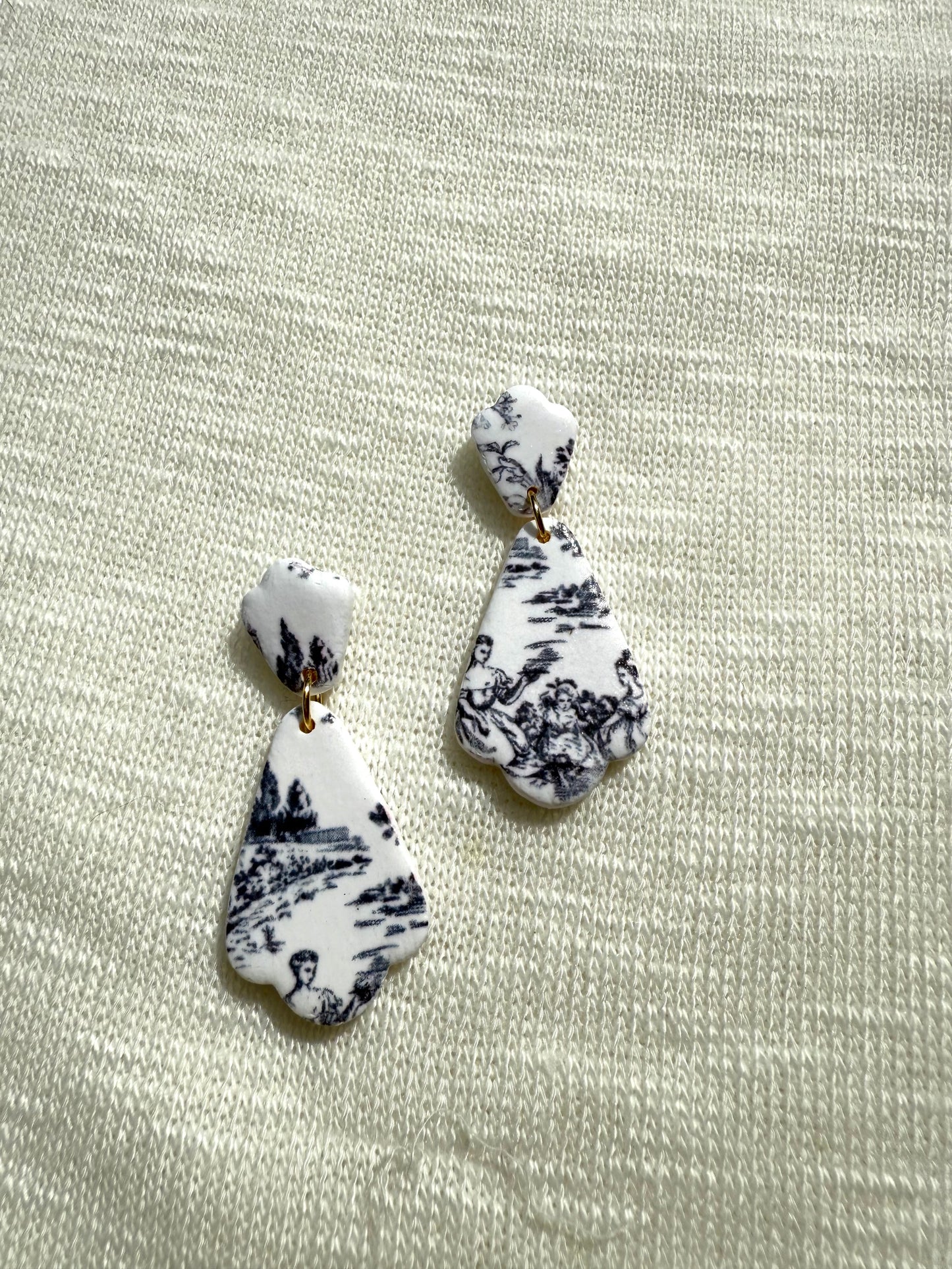 Blue Toile Earrings
