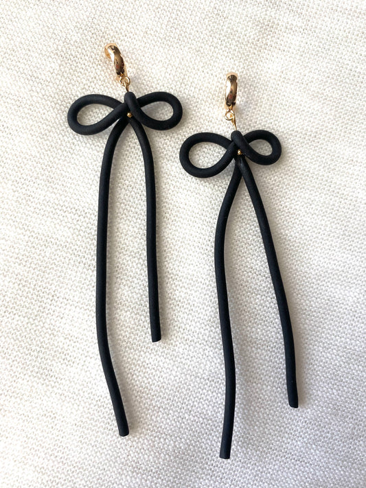 Black Bow Earrings