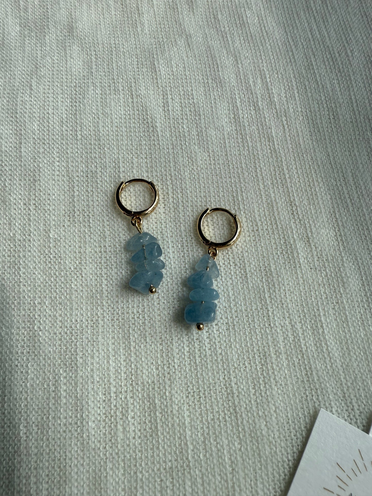 Blue Gemstone Huggies