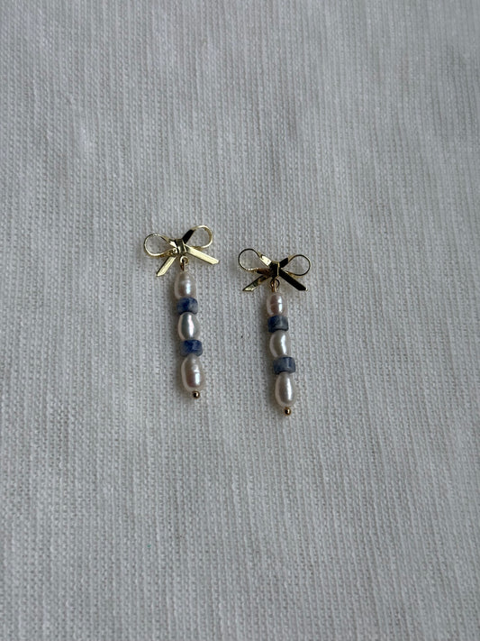 Pearl Bow Dangles